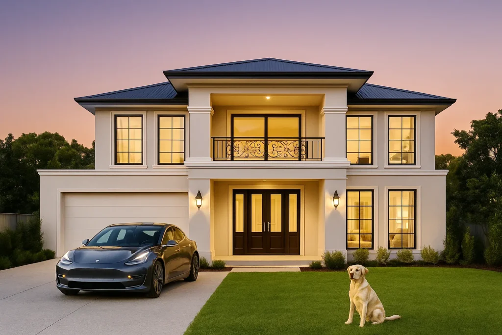 Family home at dusk